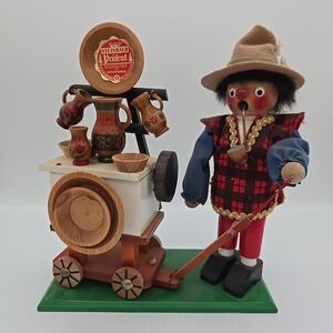 STEINBACH SALESMAN COOK DISHES‎ CART SMOKER NUT CRACKER GERMANY VINTAGE